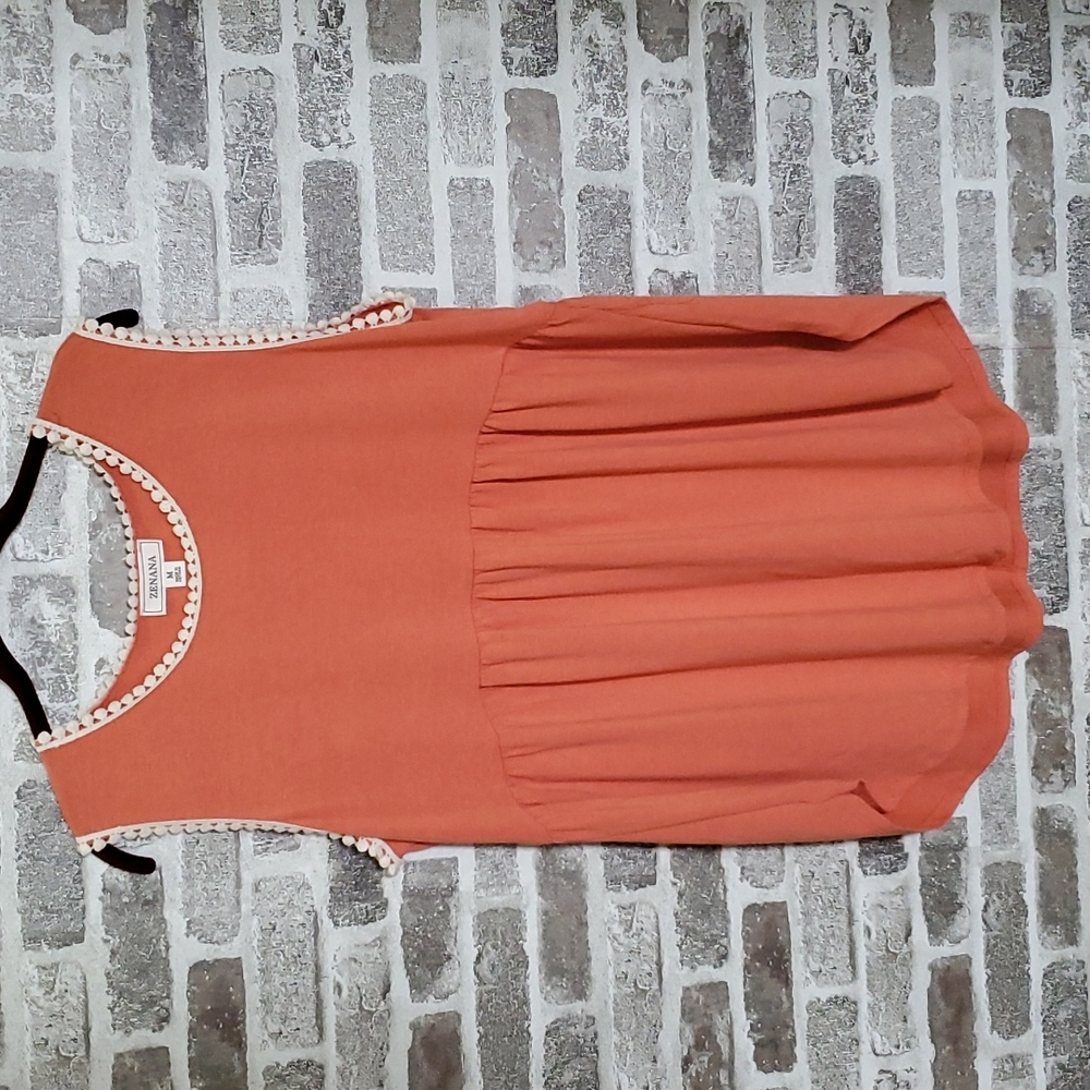 Zenana womens medium oversize tank rust orange